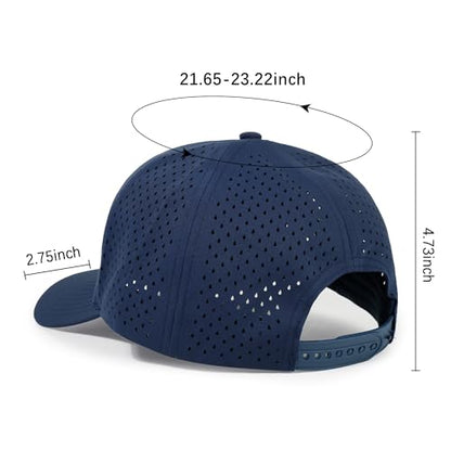 HH HOFNEN Quick Dry Baseball Cap Snapback Golf Trucker Hat for Man Women - color: 1-navy