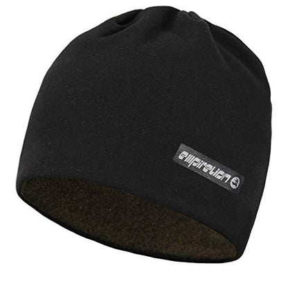 EMPIRELION Softshell Winter Fleece Lined Beanie Hats, 9" Running Skull Cap Thermal Tactical Watch Cap Men Women - color: Black