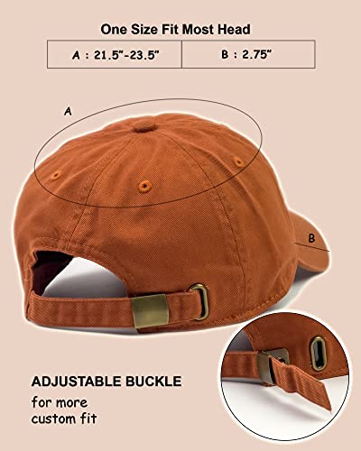 Utmost Unisex Classic Low Profile Cotton Baseball Cap Plain Blank Camoflauge Soft Unconstructed Adjustable Size Dad Hat (Rust)