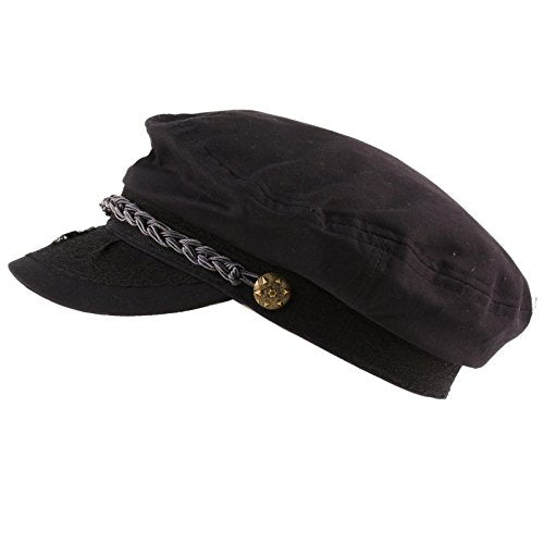 SK Hat shop Men's Summer Cotton Greek Fisherman Sailor Fiddler Driver Hat Flat Cap - color: Navy, size: Large-X-Large