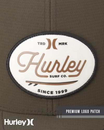 Hurley Mens Hat Beach Break Trucker Water Resistant Baseball Cap - color: Olive Canvas