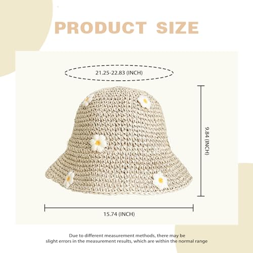 Sun Hat Beach Hat for Womens Summer Straw Hats Foldable Wide Brim Sun Hats Bucket Travel Packable Roll Up - color: Beige H
