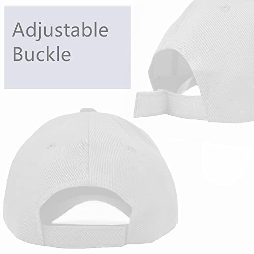 Glory Max Plain Baseball Cap Hook & Loop Strap Adjustable Solid Blank Curved Visor Hat - color: White