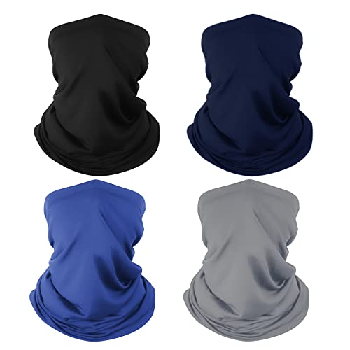 Neck Gaiter Face Mask: Cooling UV Protection Face Cover Breathable - color: Navy&royal Blue&grey&black