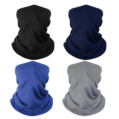 Neck Gaiter Face Mask: Cooling UV Protection Face Cover Breathable - color: Navy&royal Blue&grey&black