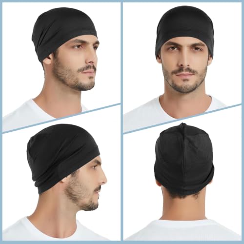 WTACTFUL Cooling Breathable Skull Cap Men Women, Sweat Wicking 1-2-4 Pack - color: 1 Piece - Black