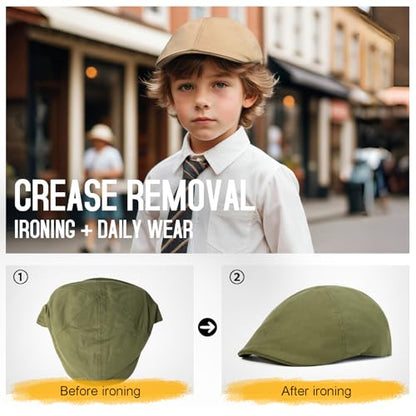 Toddler Cotton Ivy Newsboy Cap - color: Army Green, size: 2-3T