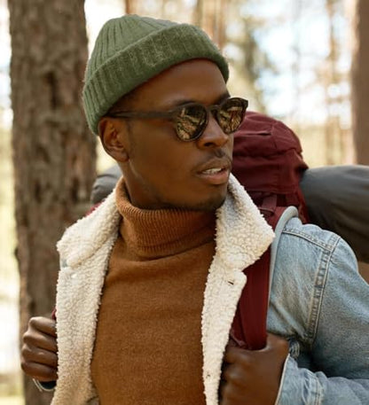 Fisherman Short Beanie Leon Roll up Trawler Classic Skullcap Hipster Beanie Warm Winter Hats Acrylic Ribbed Knit Cuff Daily - color: 3. Olive Fisherman Beanie