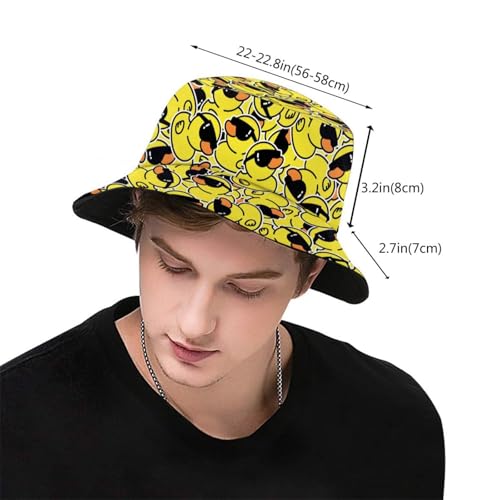 Funny Pattern Bucket Hat, Unisex Summer Sun Hat Packable Beach Travel Fisherman Cap for Women Men - color: Cute Duck