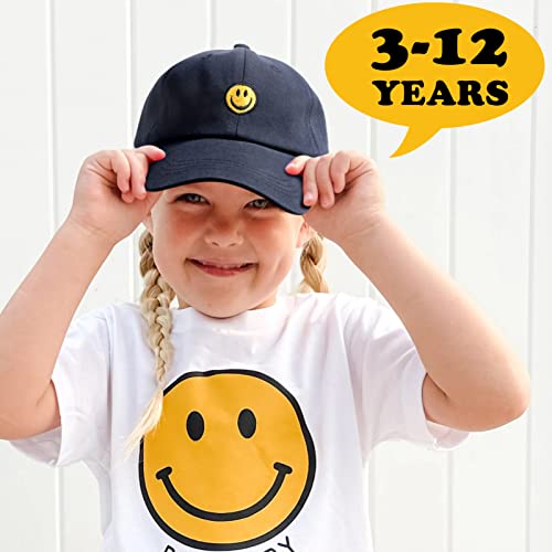SONMONY Toddler Hat Smile Face Kids Baseball Cap Adjustable Cute Hat 3-12Y - color: Navy Blue