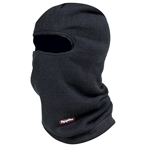 RefrigiWear 2-Layer Acrylic Knit Open-Hole Balaclava Face Mask, High Visibility - color: Black