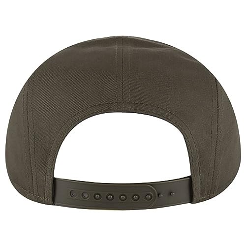 Ashen Fane 5 Panel Superior Cotton Twill Square Flat Visor Adjustable Camper Hat - color: Snapback-dk. Olive Green