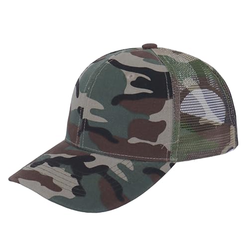 ZH 12 Pack Mesh Trucker Hats, Bulk Baseball Caps for Men and Women, Trucker Cap Wholesale - color: Camo