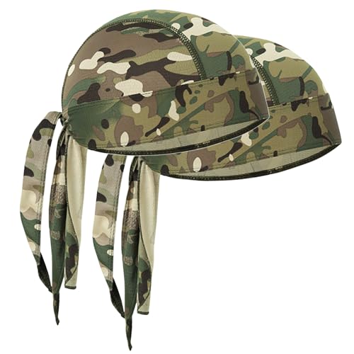 Skull Cap Do Rags Head Wraps, Sweat-Wicking Helmet Liner for Cycling, Breathable Durag for Outdoor Sports - color: Pcs2-tj-07-mjqd