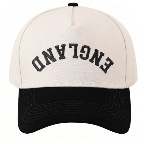 Upside Down Canada Baseball Cap, Embroidered Retro 5-Panel Snapback Hat for Men Women, Casual Streetwear Two-One Trucker Hat - color: England Black