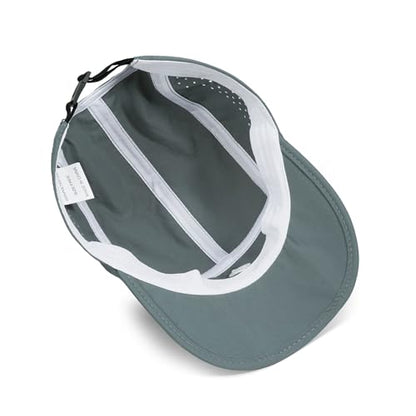 Clakllie Quick Dry 5 Panel Cap for Men Summer Folding Outdoor Hat Breathable Baseball Cap Unstructured Running Hiking Hats - color: Bs26zd01-coolgray