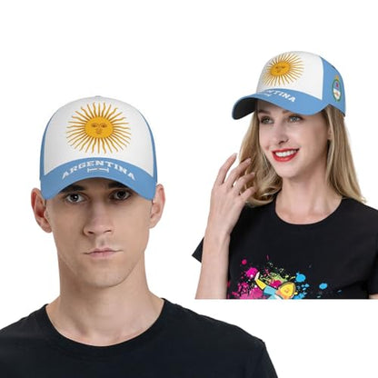 National Flags Baseball Cap for Men Women, Adjustable Trucker Hat Sun Visor Caps, Outdoor Dad Cap Patriotic Hat - color: Argentinian Flag