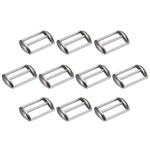 uxcell Metal Baseball Cap Buckle, Adjustable Cap Strap Adjuster Slider Bag Belt Strap - color: Matte Silver