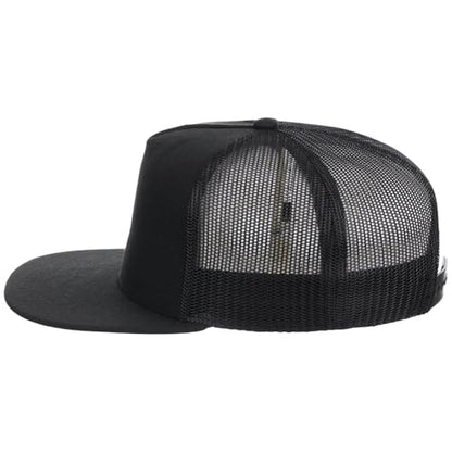 Lids Blank Essential 5-Panel Trucker Adjustable Snapback Hat - color: Black