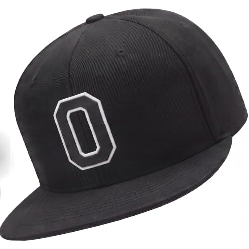 I&W Hatgear Mens 3D Silicone A-Z Patch Varsity Initial Letters Snapback Hat - color: Initial O