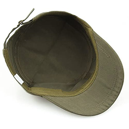2 Pack Cadet Army Caps Flat Top Military Hats for Men Women - color: Army Green