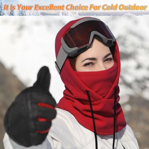 Eurzom 4 Pcs Winter Fleece Balaclava Face Mask - color: Black, Navy Blue, Army Green, Red