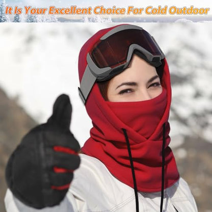 Eurzom 4 Pcs Winter Fleece Balaclava Face Mask - color: Black, Navy Blue, Army Green, Red