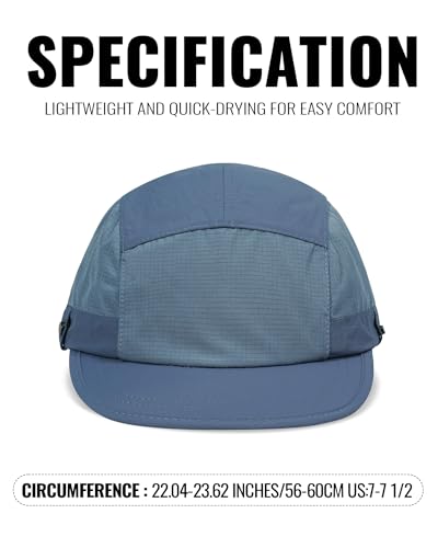 Croogo 5 Panel Running Hat Quick Dry Baseball Cap Sun UV Sports Outdoor Cap - color: M-wbqsg1-blue