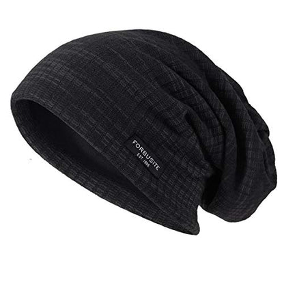 Ruphedy Men Slouchy Beanie Summer Long Oversize Thin Lightweight Skull Cap B011h - color: B018h-black, size: One Size