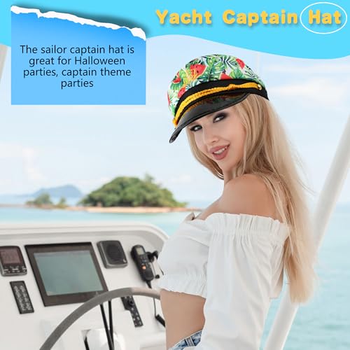 8 Pieces Captain Hats Adjustable White Sailors Navy Marine Admiral Caps for Yacht Theme Party Costume Accessory - color: Style 10