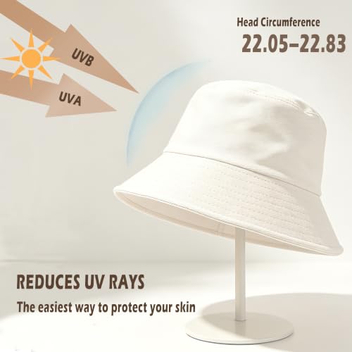Unisex 3-Pack UV Packable Summer Bucket Sun Hats for Outdoor Activities - color: 3 Black/White/Dusty Blue