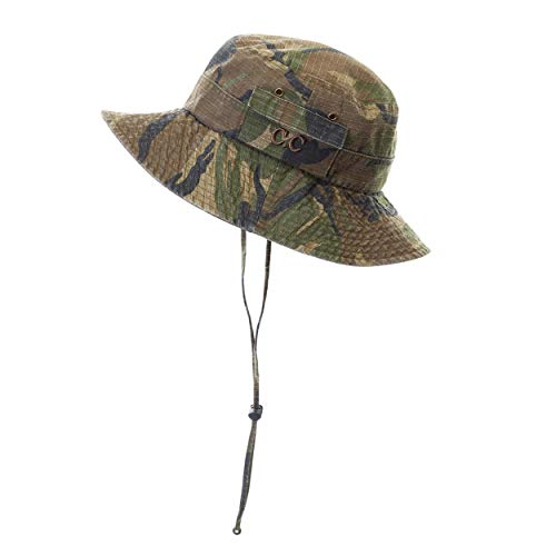 C.C Cotton Bucket Waterproof Reflective Holographic Bucket Hat (BK-773,775,776,777,778,785,925,929,3906,3920,3923,KB-004) - color: Camo Print-olive
