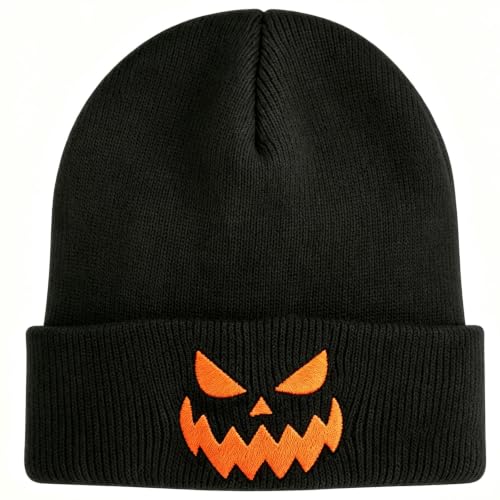 American Flag Beanie, USA Embroidered Winter Hat for Women Men - color: Halloween-3