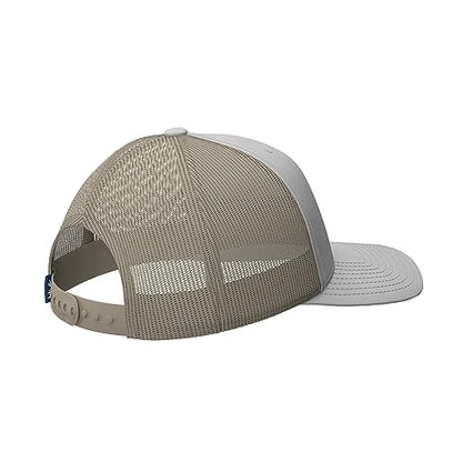 Mens Trucker Hat, Anti-Glare Snapback Fishing Hat for Men - color: Filled Barb U - Harbor Mist