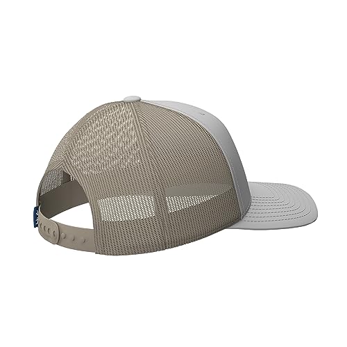 Mens Trucker Hat, Anti-Glare Snapback Fishing Hat for Men - color: Filled Barb U - Harbor Mist