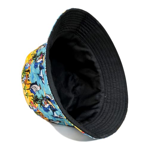 Quanhaigou Bucket Hats Unisex Summer Travel Beach Fisherman Cap for Men Women Teens - color: Cartoon Shark