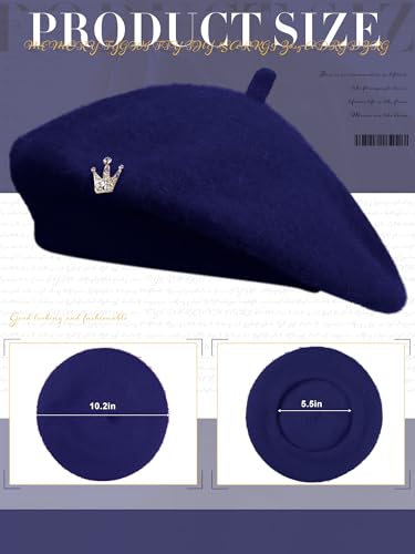 3 Pcs Beret Hats for Women - color: Navy Blue