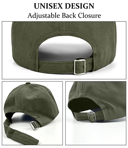 3 Pack Unisex Cotton Baseball Cap Adjustable Unconstructed Plain Sport Dad Golf Hat for Men and Women - color: Black+grey+green