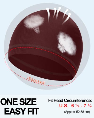Cooling Skull Cap Cycling Motorcycle Hard Hat Helmet Liner Men - color: 4pcs (2pcs Wine Red+2pcs Black)