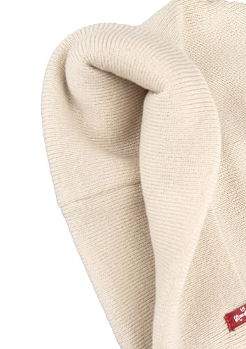 Levi's Mens All-Season Hero Beanie Soft Knit Cuffed Winter Hat, Warm & Comfortable Everyday Style - color: Cream Red Tab