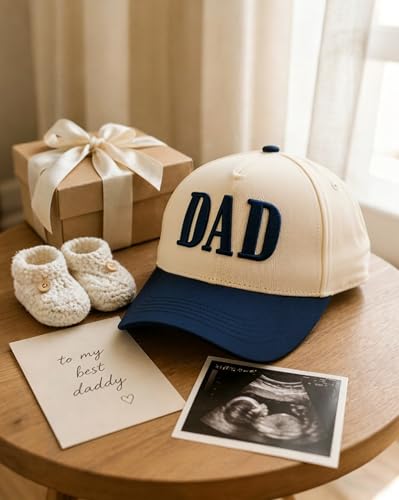 Dad Hats for Men, Vintage Two Tone Hat, New Dad Gifts for Husband, Fathers Day Birthday Gifts from Daughter Son Wife - color: Navy