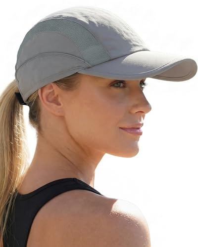 Mens Womens Baseball Caps Hat Breathable Sun Protection Running Golf Hats for Men Women for Outdoor Activities - color: Light Grey