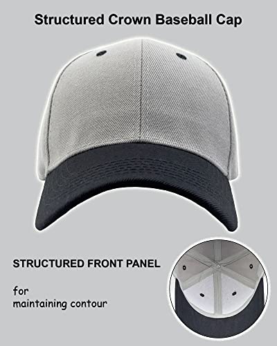 Utmost Structured Baseball Cap with Adjustable Closure - Performance Hat for Outdoor Activities - color: 1pc Grey/Black