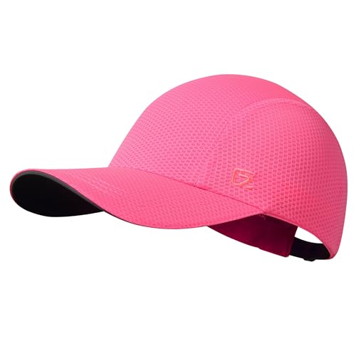 GADIEMKENSD Women's Race Day Running Cap Performance Mesh Hat - Excellent Ventilation, Lightweight, Reflective Safety - color: Bright Pink
