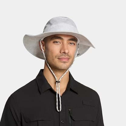 MISSION Cooling Anywhere Boonie Hat - Unisex Wide-Brim Hat for Men & Women - Cools Up to 2 Hours - UPF 50 Sun Protection - color: Etched Camo White