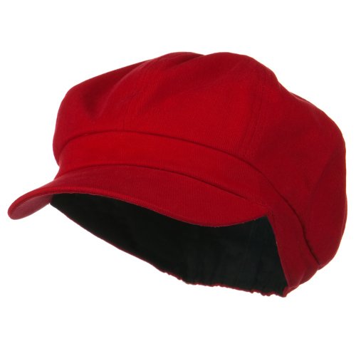 e4Hats.com Cotton Elastic Newsboy Cap - color: Red, size: X-Small-Small