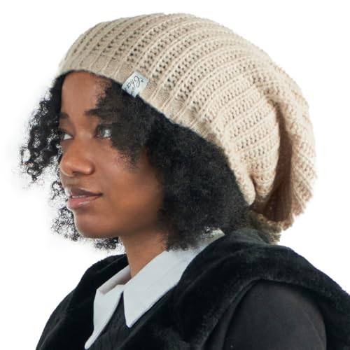 CHARM Oversized Winter Slouchy Knit Beanie - color: Ivory