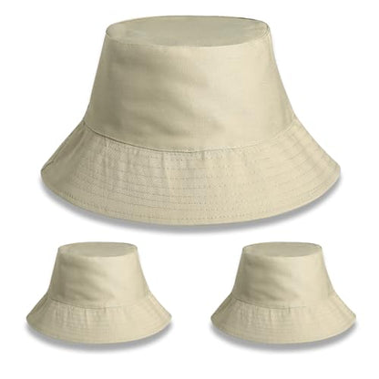 Bucket Hats Bulk Solid Color DIY Blank Hat Bucket Hats for Men, Women and Adults - color: 3pcs Khaki Bucket Hat