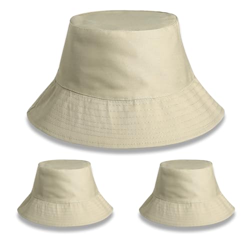 Bucket Hats Bulk Solid Color DIY Blank Hat Bucket Hats for Men, Women and Adults - color: 3pcs Khaki Bucket Hat