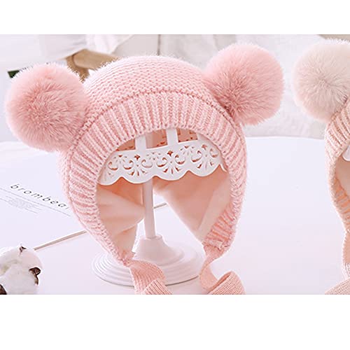 Cute Baby Kids Girls Boys Warm Winter Stretchy Cat Hat Beanie - color: C
